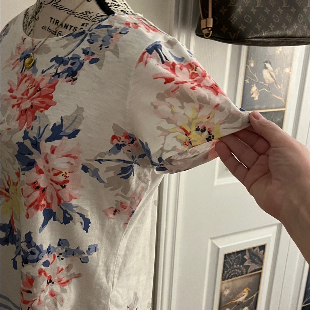 🍎Alia Floral Short Sleeve Top - Pink, Blue, White - Picture 7 of 9
